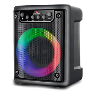 Grasep D-3141 Caixa de Som Bluetooth 10W Preto Luz LED Entrada Pendrive
