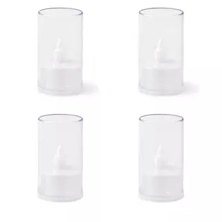 Kit 4 Castiçais Elevado 1 Led Branco Quente 5.3X9CM Natal em Oferta na Shopee