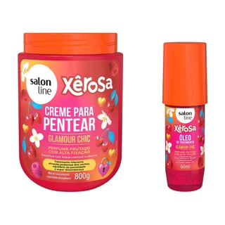 Kit Creme para Pentear + Óleo de Tratamento Xêrosa Glamour Chic em Oferta na Shopee