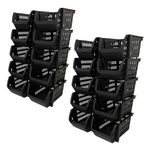 Kit 20 Cesto Bin Organizador Almoxarifado Atacado C/ Encaixe