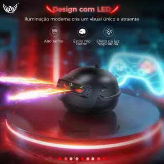 Altomex Fone de Ouvido Gamer Bluetooth Sem Fio com Cancelamento de Ruído Preto
