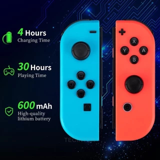 Controlador sem fio para Nintendo Switch Joycon, compatível com Switch Lite/OLED, vibração dupla