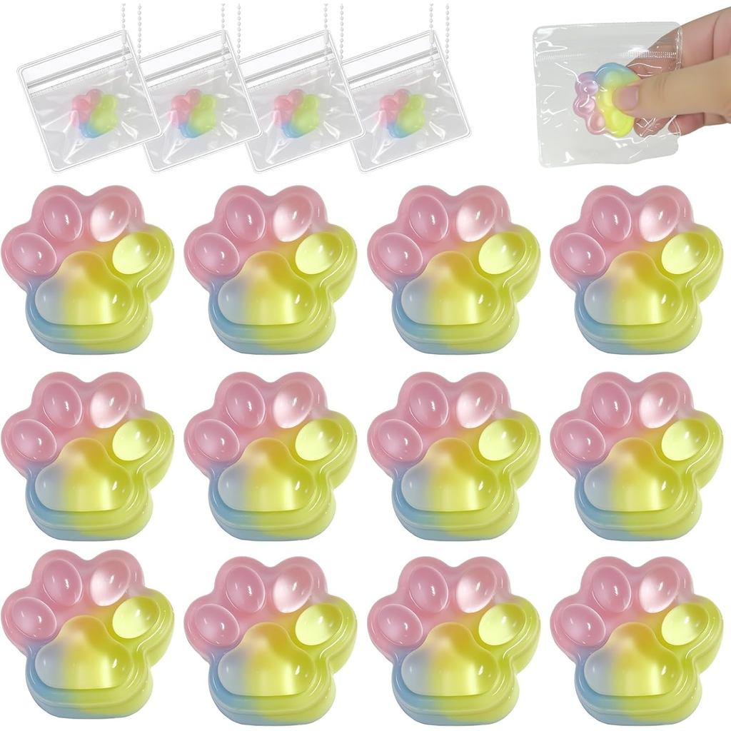 Set De 2 Patas De Gato Squishy De 15 Cm – Juguetes Anti-estrés De TPR En Rosa Y Azul, Ideales Para Niños Y Adultos