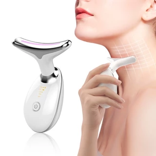Portátil Beleza Pele Firmeza Pescoço Led Vibração Fóton Levanta A Anti-Rugas Remover Massageador
