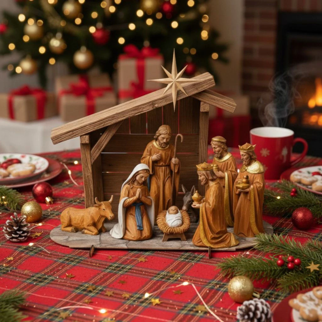 Presépio De Natal Manjedoura Decoração Enfeite Natalino Mdf