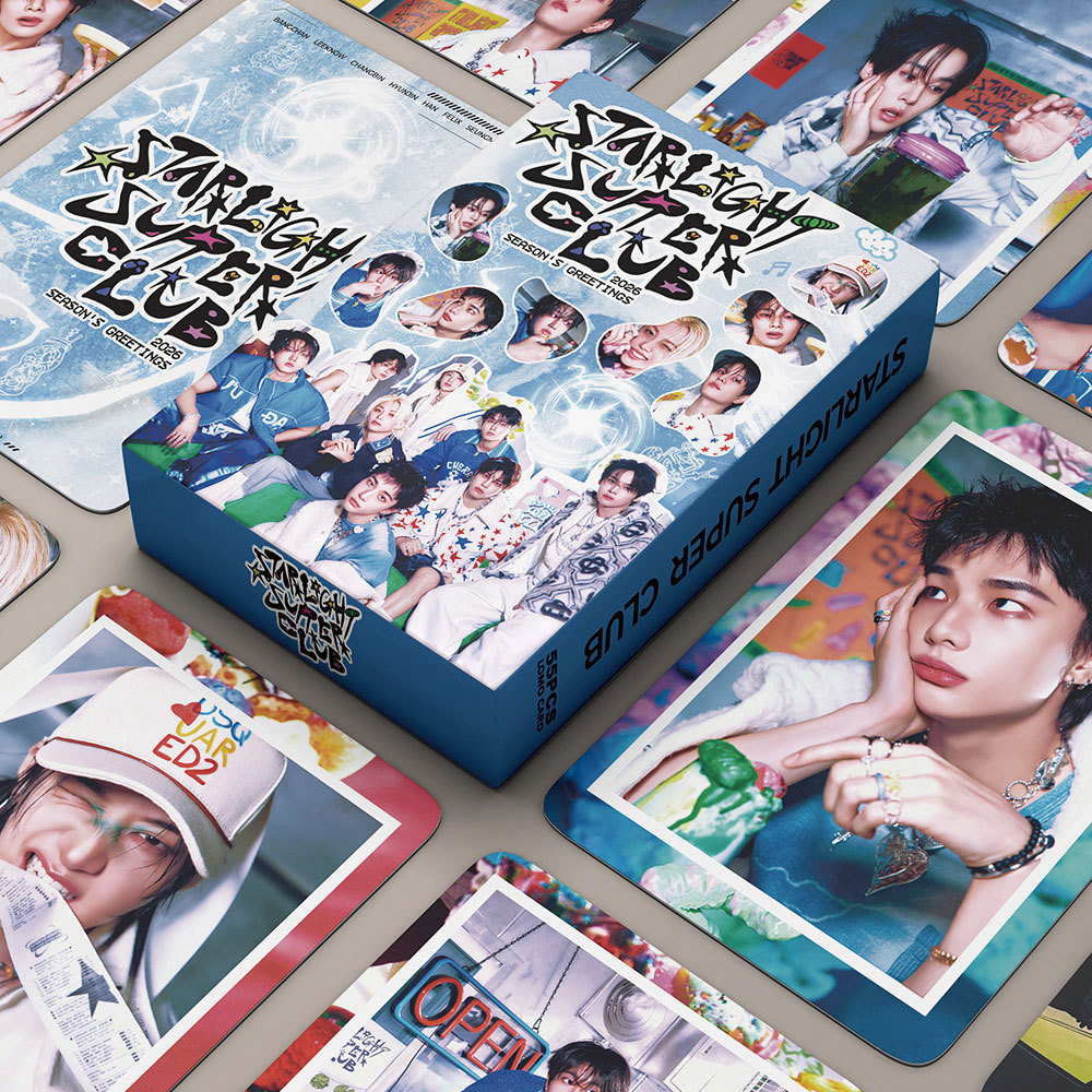 55pcs STRAY KIDS Faça Cartões Lomo 2026 Clube Dominado Comemorar