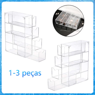 1-3 peças organizador de óculos de sol acrílico,com 4 gavetas,caixa de armazenamento multiuso,várias camadas