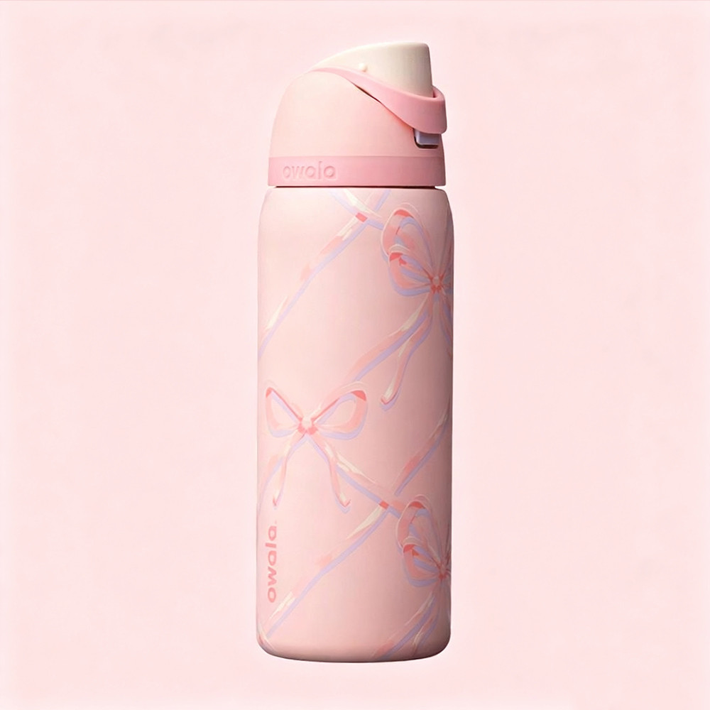Owala Pink Bows pattern double-layer vacuum portable insulated cup 32