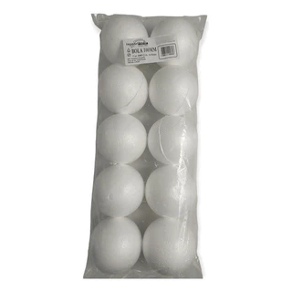 Bola Em Isopor 10cm (100mm) Com 10 Unidades