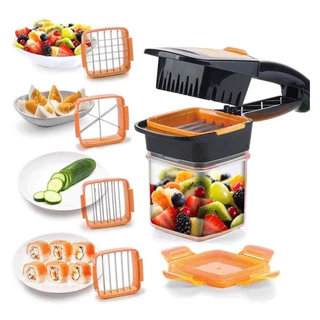 Cortador De Frutas Verduras Legumes 5 Em 1 Para Cozinha Em Aço Inox Resistente E Lâminas Afiadas
