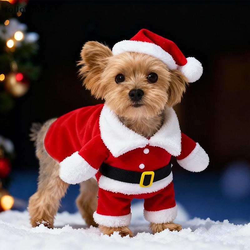 [fol] Roupa De Papai Noel Para Cachorro Fofo Fantasia De Natal Cães ...