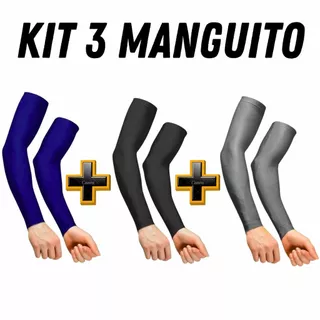 Kit 3 Par Manguito Proteção Solar Segunda Pele uv unissex