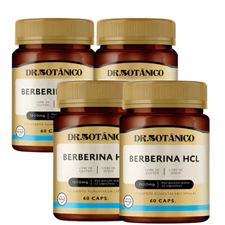 KIT 4 UN BERBERINA HCL 1500MG 60 CAPSULAS DR BOTANICO