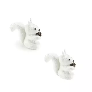 Kit 2 Enfeite de Natal Esquilo Branco Com Glitter 5.5x10.5cm em Oferta na Shopee