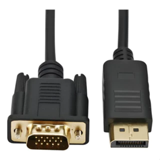 Cabo Conversor Adaptador Vga Dp com 2m Preto Conector Macho