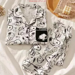 Ins Wind Cute Snoopy Pijama Feminino Primavera E Outono Nova Calça De Manga Longa Solta Fato De Casal [BL] em Oferta na Shopee