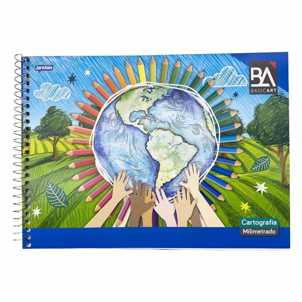 Caderno de Cartografia Espiral 48 Folhas Basic Art 01005 Jandaia - 10UN ...