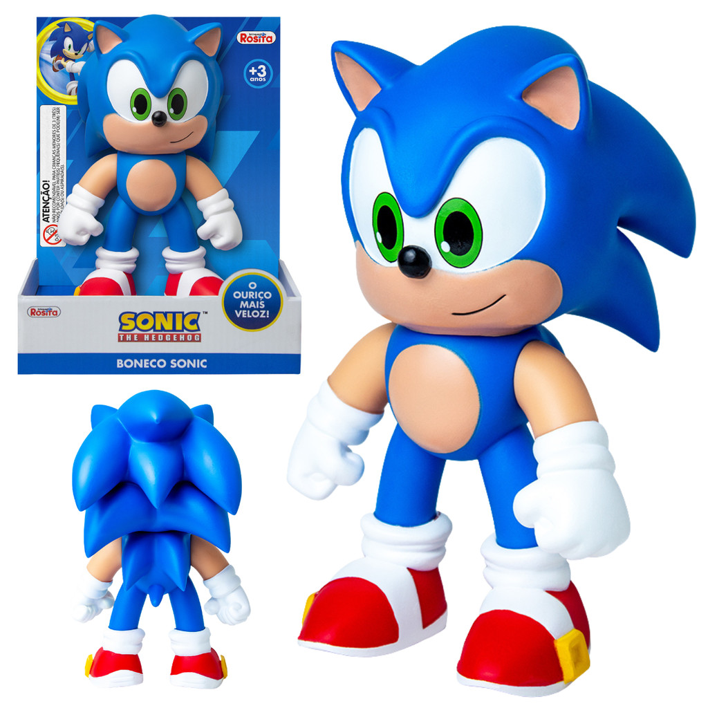 Boneco Sonic Articulado Vinil Original Novabrink 21cm | Shopee Brasil