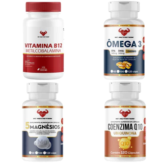 B12 Metilcobalamina 1000mg + Ômega 3 1000mg + 5 Magnésios + CoQ10 120 em Oferta na Shopee