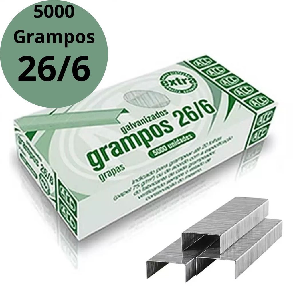 Caixa de Grampos Galvanizado C/ 5000 Unidades 26/6 ACC | Shopee Brasil
