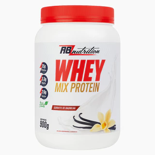 Whey Mix Protein 900g Sabor Baunilha com BCAA Glutamina – Aboslut em Oferta na Shopee