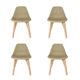 Kit 4 Cadeira Charles Eames Solid Wood 131PP Nude