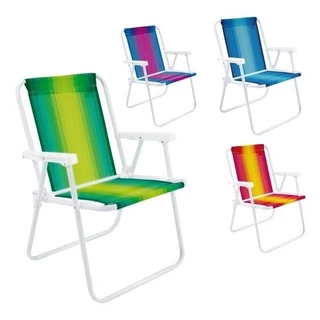 Cadeira De Praia Dobravel Mor Aço cores Sortidas Unitário Oferta