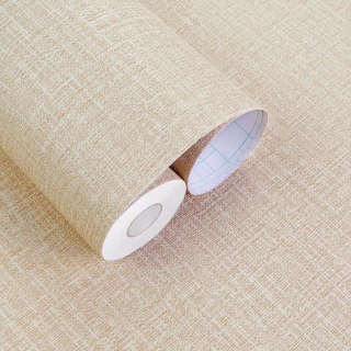 1PC Papel de Parede Autoadesivo de Juta Bege - Descolar