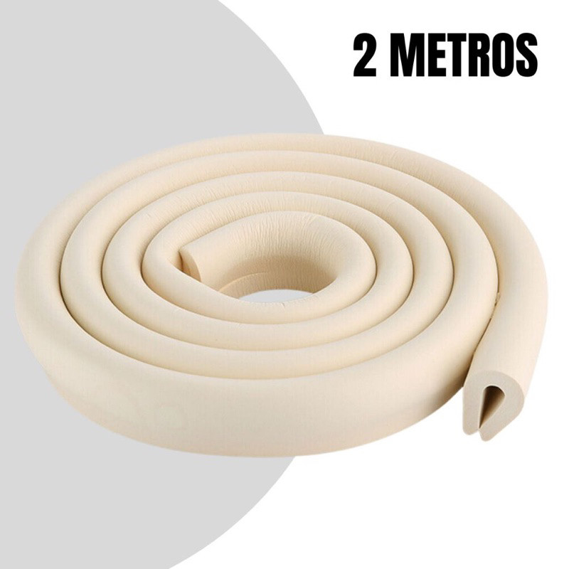 Protetor Quina Mesa Vidro Canto Borda Cantoneira Linear 2mts Buba