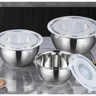 Conjunto de Bowls Electrolux Tigelas de Inox com Tampa Plastica - bacia inox bowl inox