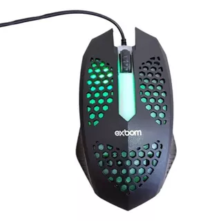 Mouse Gamer Óptico Ultraleve com Led RGB Design Colmeia, Alta Precisão USB