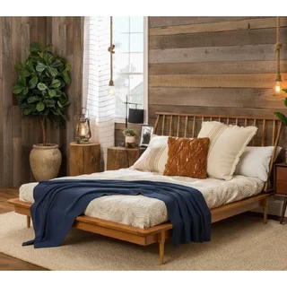 Cama de Casal Lunna 100% madeira Maciça Caramelo