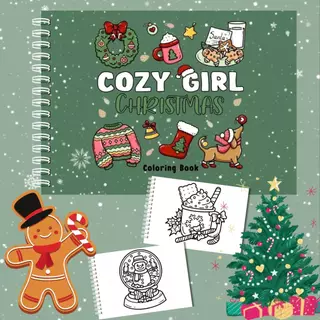 LIVRO DE COLORIR COZY GIRL CHRISTMAS NATAL 50 DESENHOS FOLHAS A5 180g CAPA DURA PRESENTE DE NATAL em Oferta na Shopee