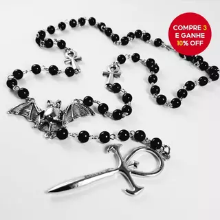 Colar Gótico Com Pingente De Crucifixo De Morcego Para Mulheres E Homens , Gargantilha Punk Rock Vampiro , Presente De J
