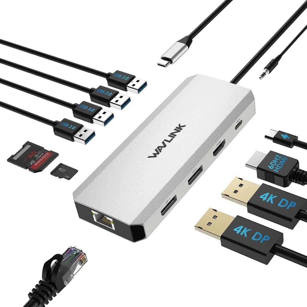 Estação de Acoplamento para Laptop, Hub USB C 12 em 1 com Suporte a ...