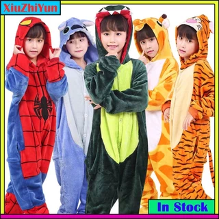 Meninas Meninos Inverno Homem-Aranha Dinossauro Dos Desenhos Animados Anime Animal Pijamas Criança Crianças Flanela Maca em Oferta na Shopee