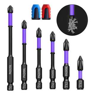 Kit 6 Pontas Bits Super Magnética Ponteira Ph2 Parafusadeira