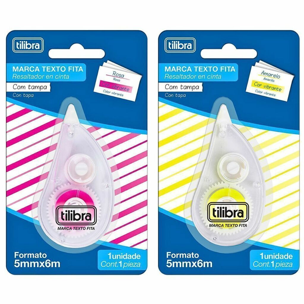 Kit com 2 Marca texto em fita tilibra