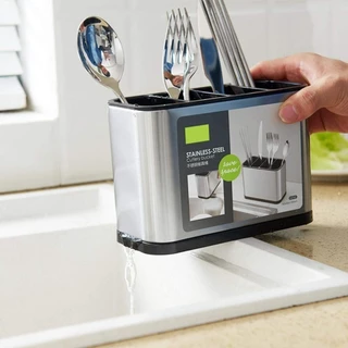 Porta Talheres Escorredor Aço Inox Vazado Pia Cozinha