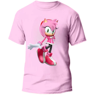 Camiseta Infantil 100% Algodão Sonic Camisa Juvenil Manga Curta