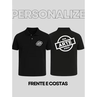 Camisa Polo Plus Size Personalizada Frente E Costas Piquet 100% Algodão Uniforme Empresa Logo