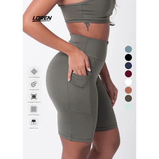 Short Academia Fitness Feminino Com Bolso e Cintura Alta Zero Transparencia em Oferta na Shopee