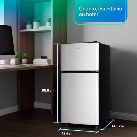 Frigobar Duplex HQ 90 Litros Cinza HQ 90RDF