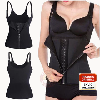 Cinta Modeladora Feminina com Zíper - Cintura Dupla de Compressão Ajustável para Redução Abdominal e Suporte com Alça