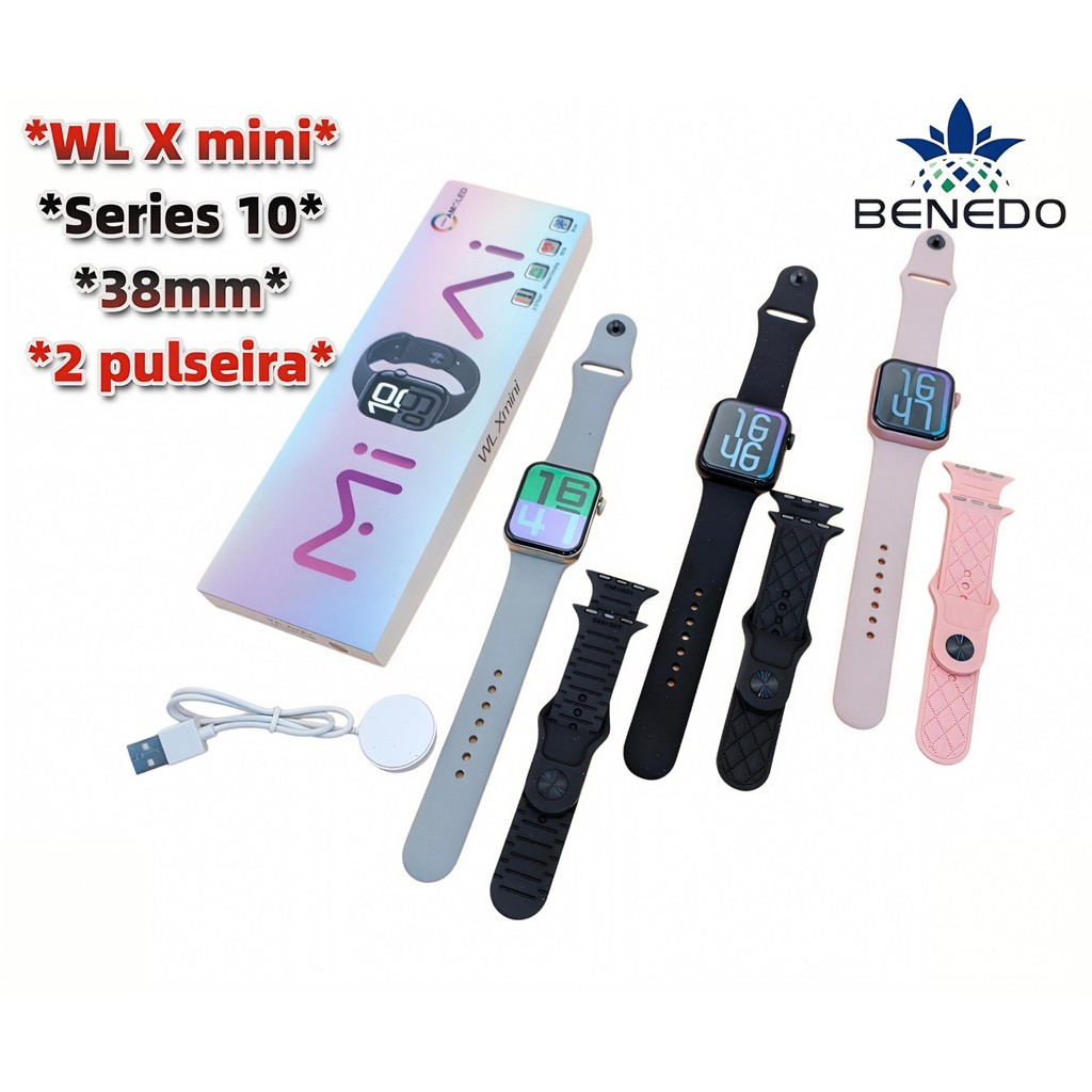 smartwatch relógio digital feminino WL X-mini(38mm) inteligentes series ...