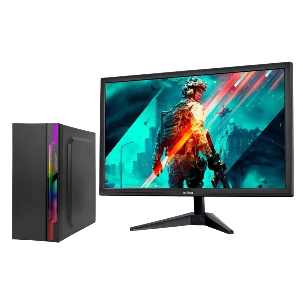Monitor 24 Polegadas Pc Computador Intel Core i7 6ª Geração 8GB DDR SSD ...
