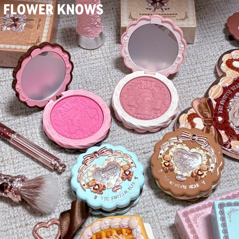 Flor KNOWS Blush Powder Sweetheart Bear Series Silk Relief Requintado Querida Pode Ser Usado Como Decoração Em Relevo Fo em Oferta na Shopee
