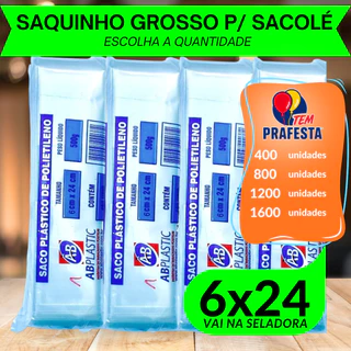 Saquinho Transp. 9mm 6x24 - Escolha a Quantidade - Geladinho Gourmet - Abplastic