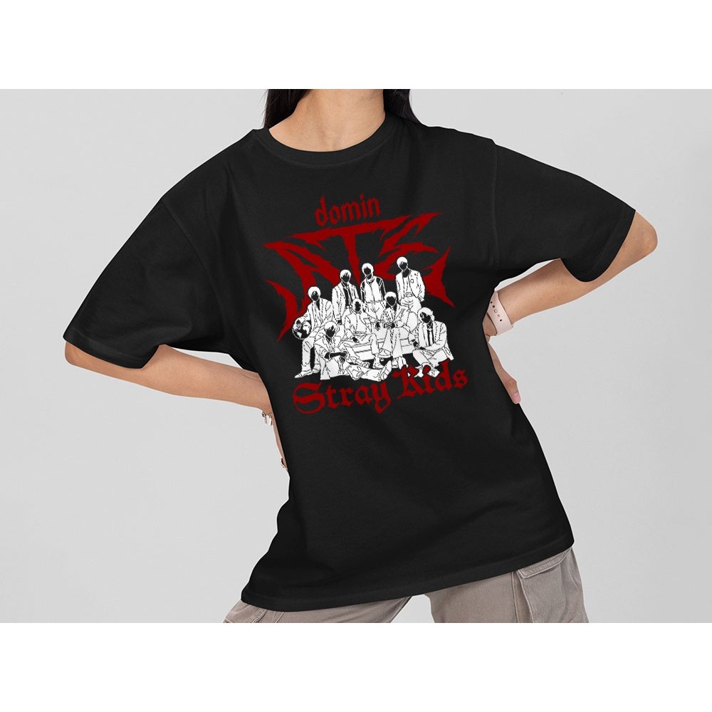 Camiseta T-shirt Unissex Kpop Stray Kids World Tour Maniac