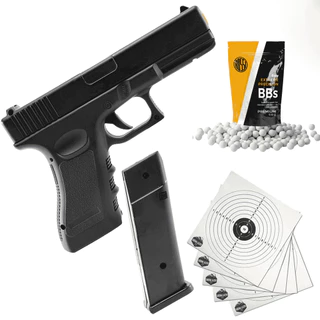 Pistola Full Metal Airsoft Glock Vigor V20 Arma Spring 6mm + BBs Bolinhas 6mm